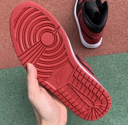 Air Jordan 1 Mid Black And Red by Air Jordan
