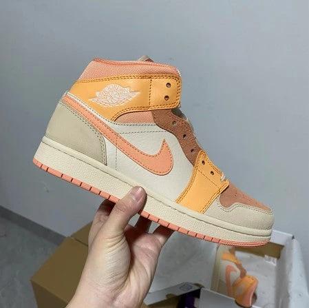 Air Jordan 1 Mid GS Apricot Orange White by Air Jordan