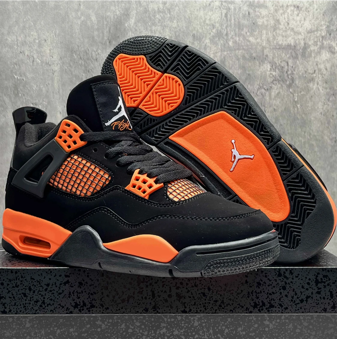 Air Jordan 4 Orange Thunder Shoes Sneakers by Air Jordan