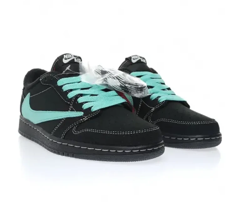 Travis Scott x AJ 1 Low Tiffany Black Phantom Shoes Sneakers by Air Jordan