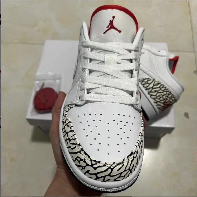 Air Jordan1 Phat Low Cement Grey Shoes Sneakers by Air Jordan