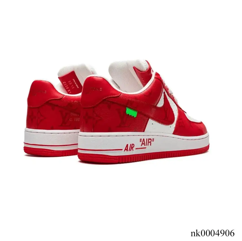 LV x Air Force 1 Virgil Abloh White Red Shoes Sneakers by Air Jordan