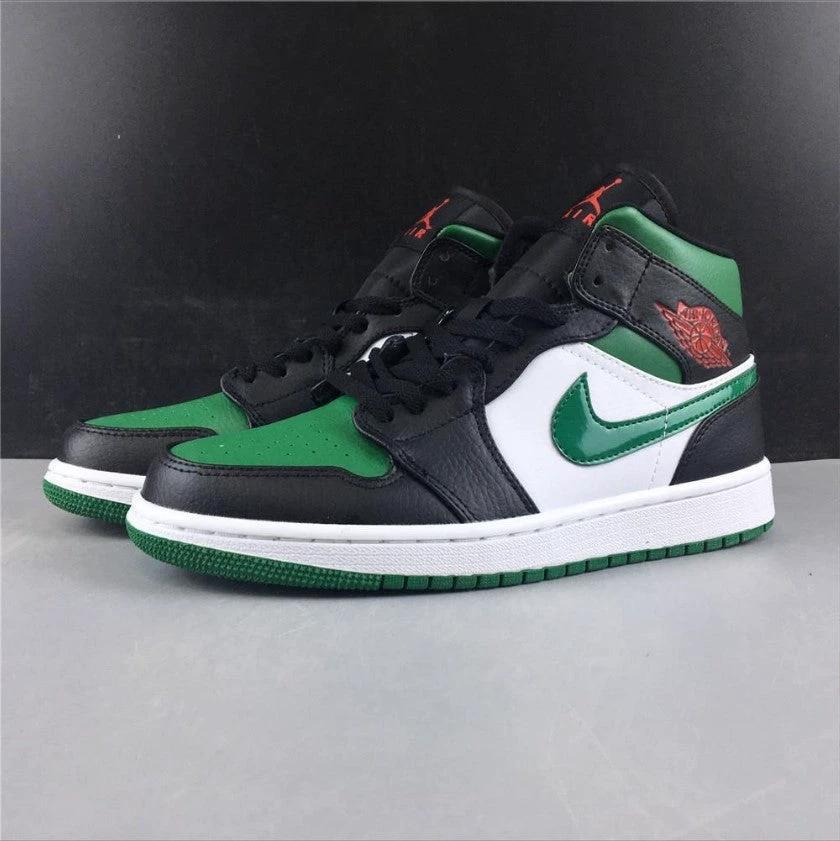 Air Jordan 1 Mid Green Toe Shoes Sneakers by Air Jordan