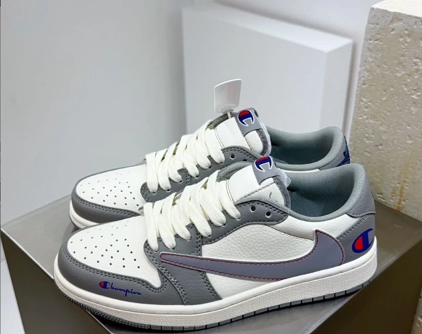 Air Jordan 1 Low x Travis Scott x Champion Shoes Sneakers by Air Jordan