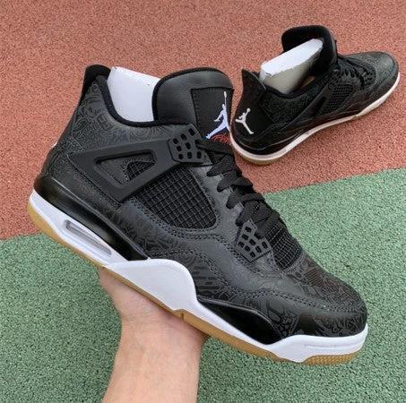 Air Jordan 4 Black White Laser Graffiti by Air Jordan