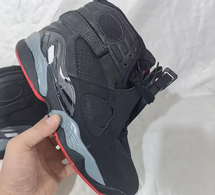 Air Jordan 8 Retro Black Cement Shoes Sneakers by Air Jordan