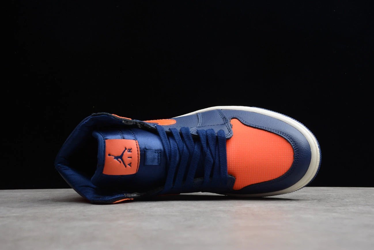 Air Jordan 1 Mid Blue Avoid Turf Orange Sail by Air Jordan