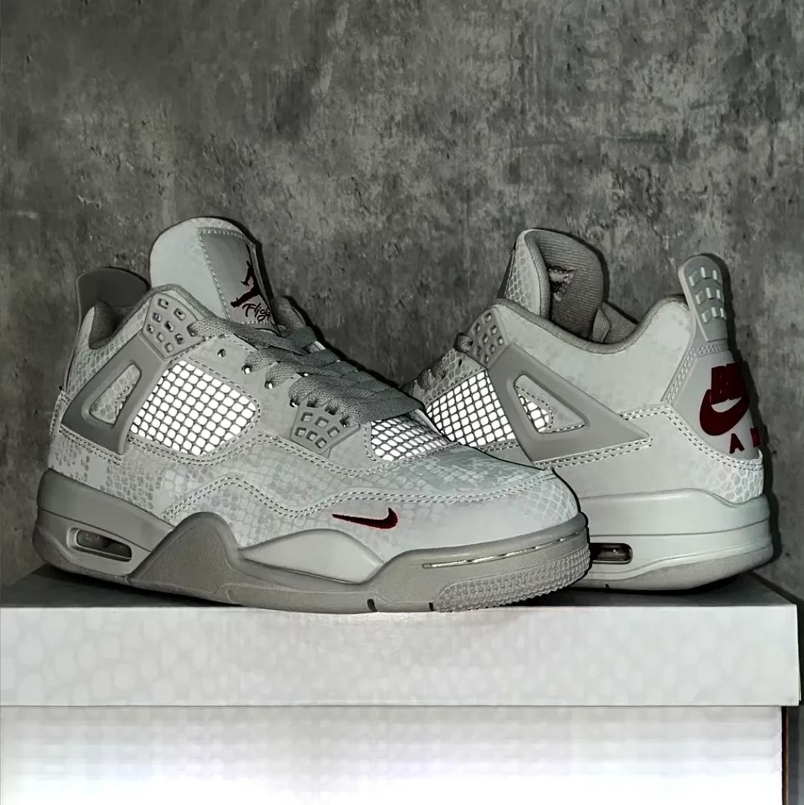 Nigel Sylvester x Air Jordan 4 White Grey Mamba Shoes Sneakers by Air Jordan