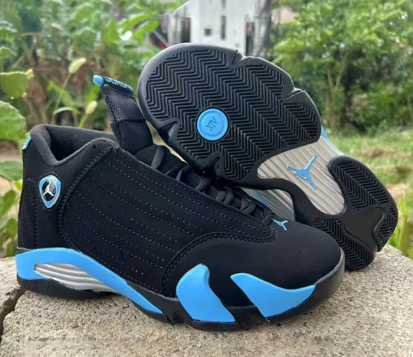 Air Jordan 14 Black University Blue Shoes Sneakers by Air Jordan