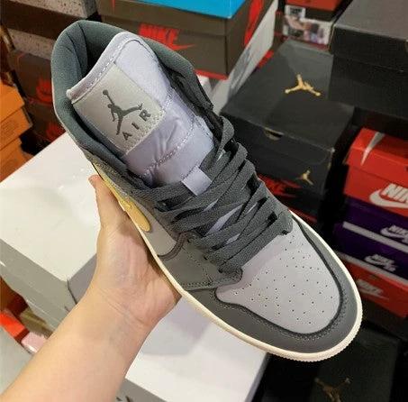 Air Jordan 1 Mid White Grey Powder by Air Jordan