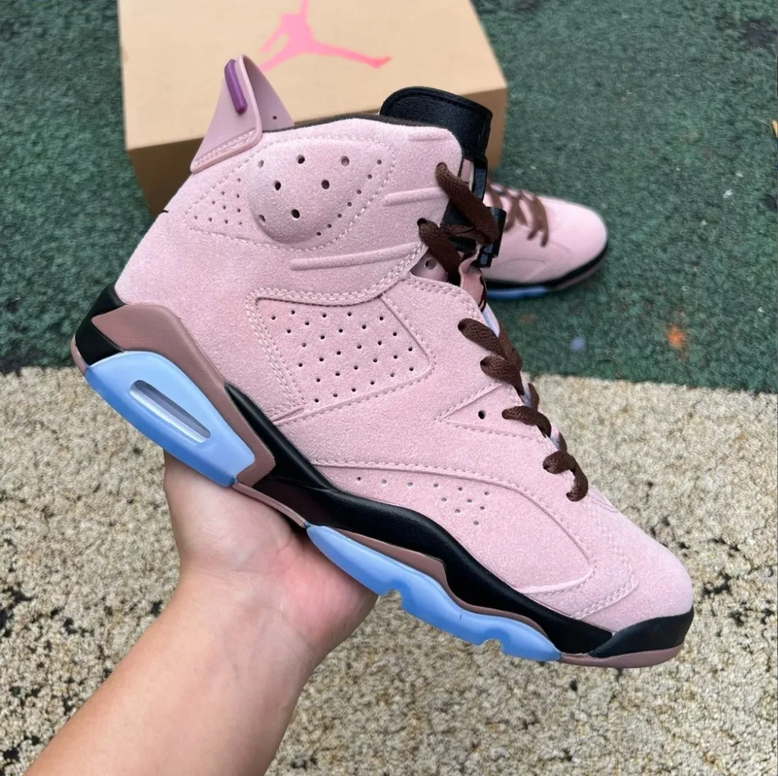 A Ma Maniere x Air Jordan 6 SP Black Smokey Mauve Shoes Sneaker by Air Jordan