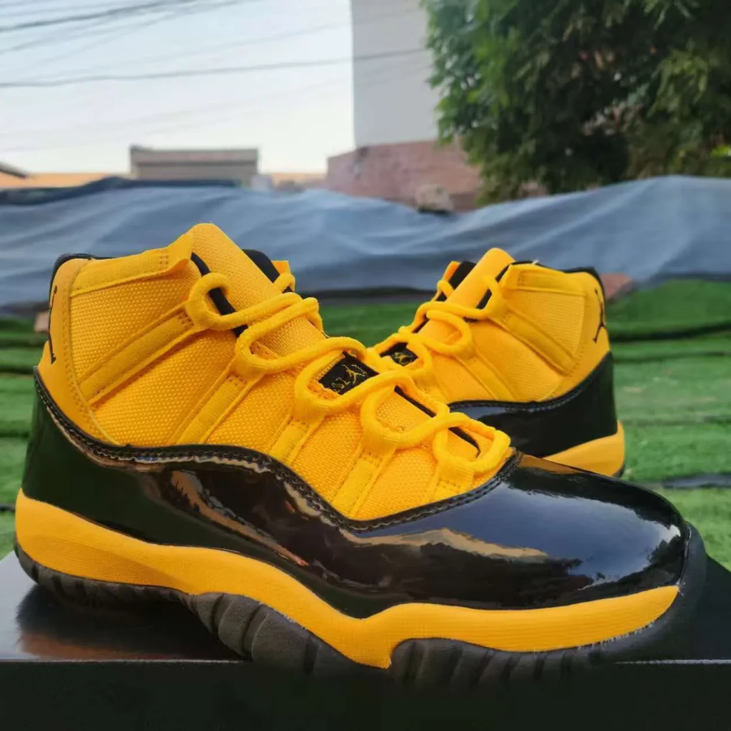Air Jordan 11 Gamma Black & Yellow Shoes Sneakers by Air Jordan