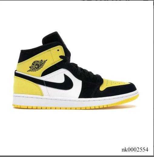 Air Jordan 1 Mid Yellow Toe Black Shoes Sneakers by Air Jordan