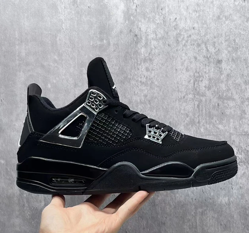 Air Jordan 4 Black Chrome Shoes Sneakers by Air Jordan