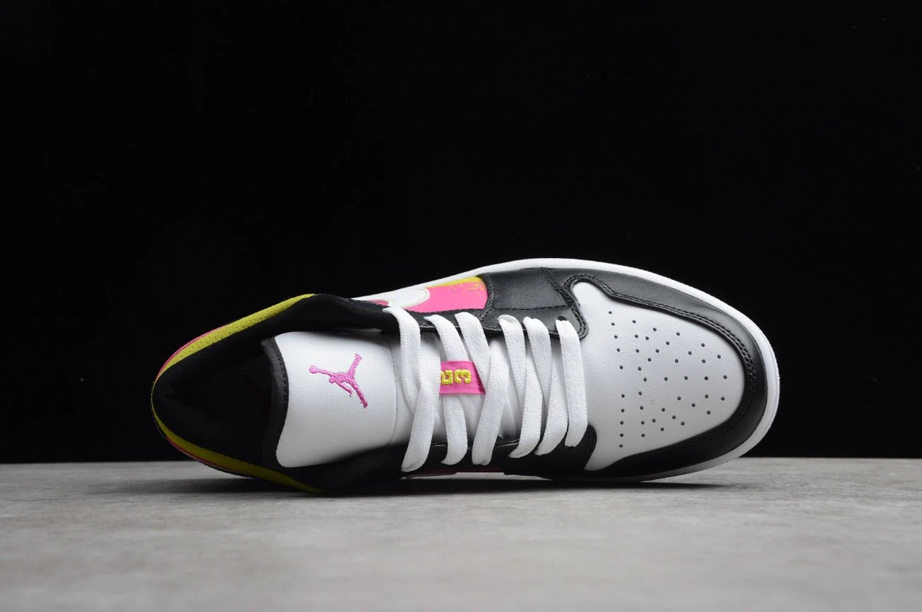 Air Jordan 1 Low Top Black Pink Yellow by Air Jordan