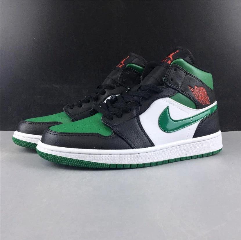 Air Jordan 1 Mid Green Toe Shoes Sneakers by Air Jordan