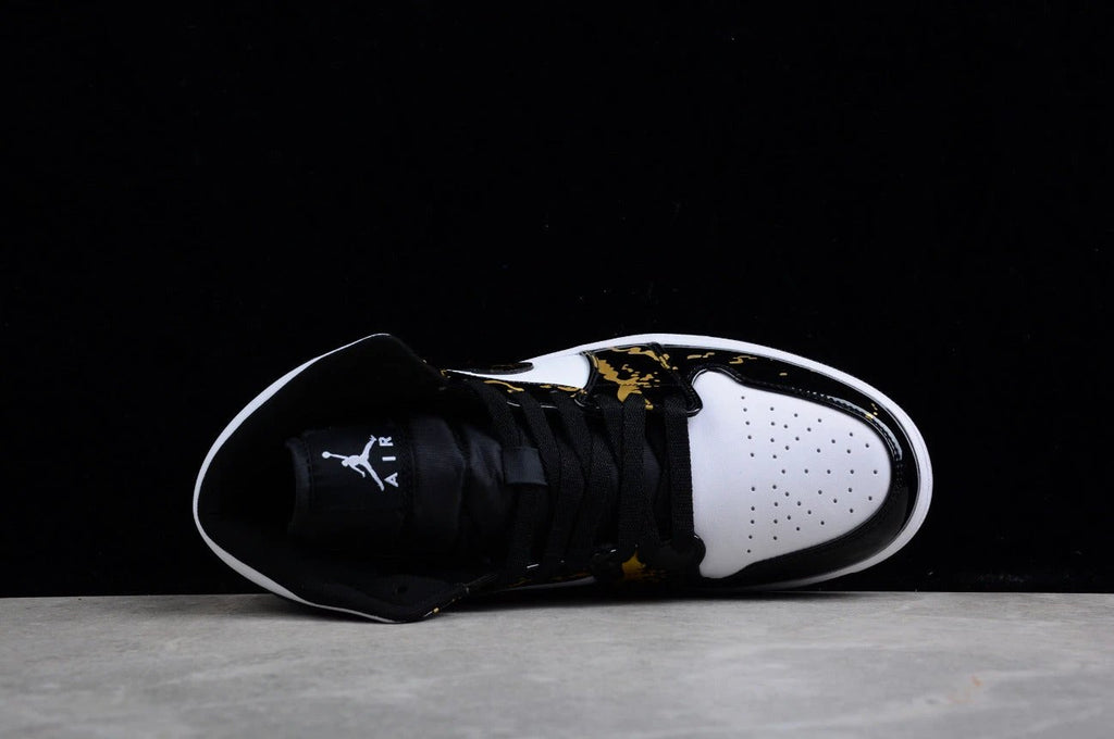 Air Jordan 1 Mid Patent Leather Black Gold by Air Jordan