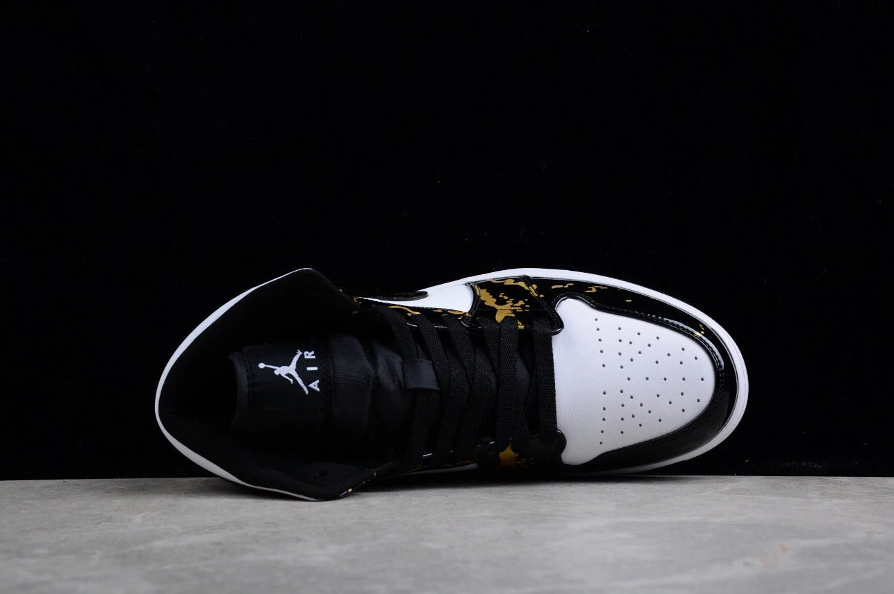 Air Jordan 1 Mid Patent Leather Black Gold by Air Jordan