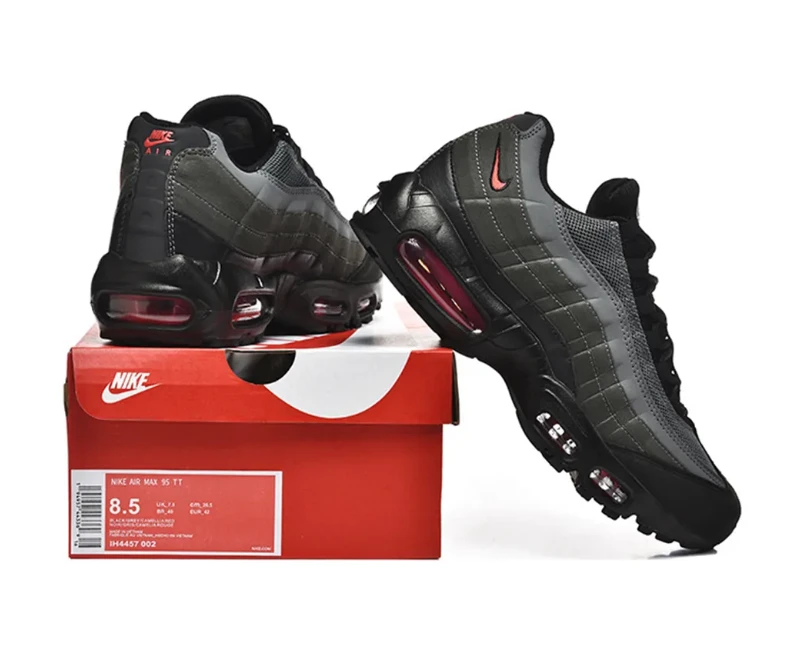 Air Max 95 Black Bright Crimson Shoes Sneakers by Air Jordan