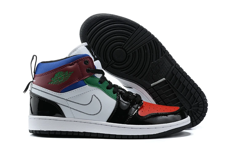 Air Jordan 1 Mid SE Black White-University Red by Air Jordan