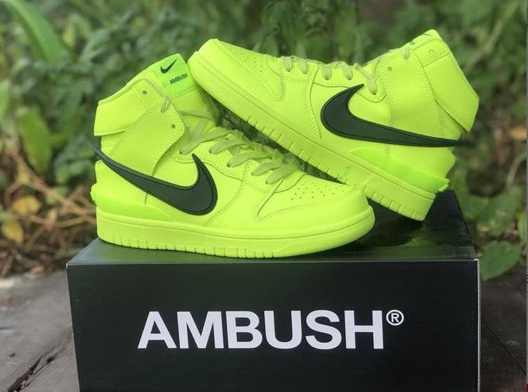 Dunk High Ambush Flash Lime Shoes Sneakers by Air Jordan