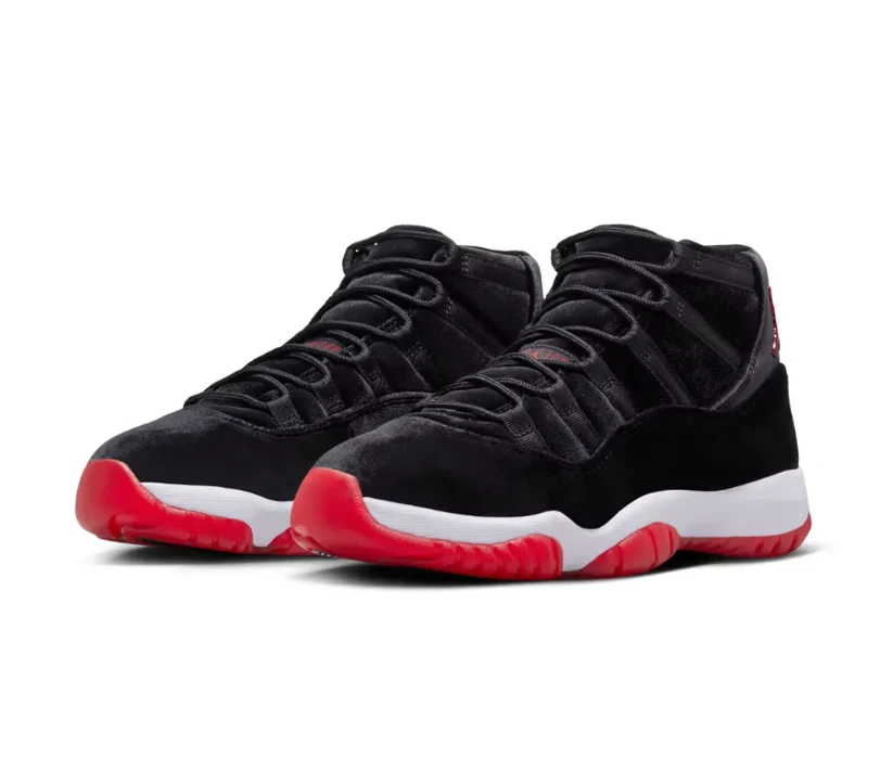 Air Jordan 11 Bred Velvet Shoes Sneakers by Air Jordan