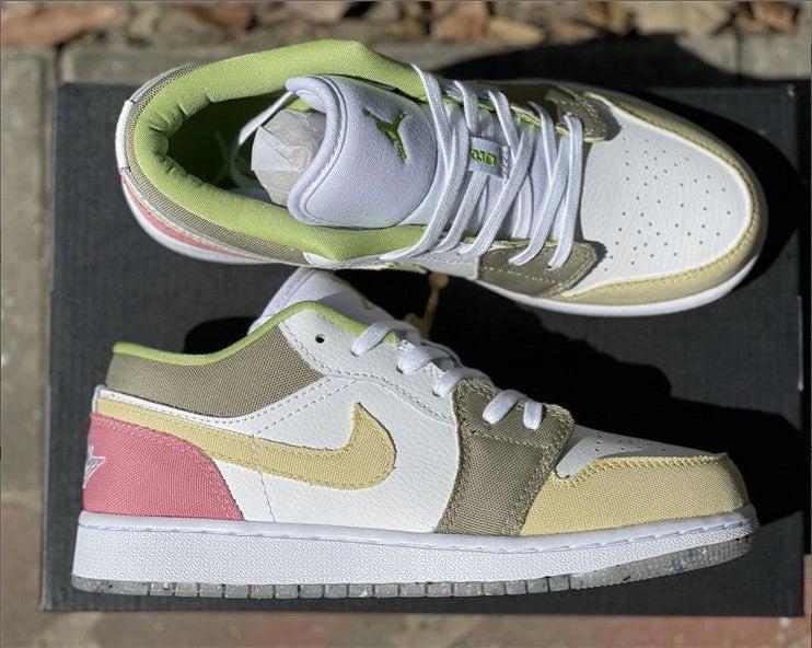 Air Jordan 1 Low Pastel Grind Vivid Green Shoes Sneakers by Air Jordan