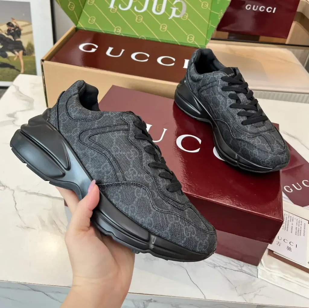 GG Rhyton Canvas ‘Black’ Shoes Sneakers by Air Jordan