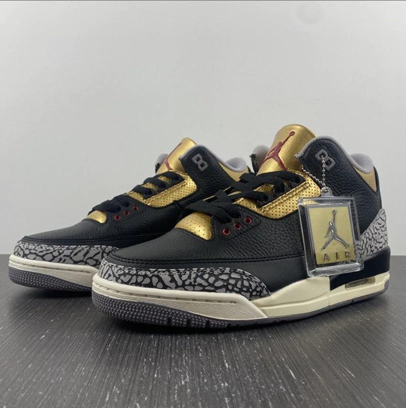 Air Jordan 3 Black Gold Shoes Sneakers by Air Jordan