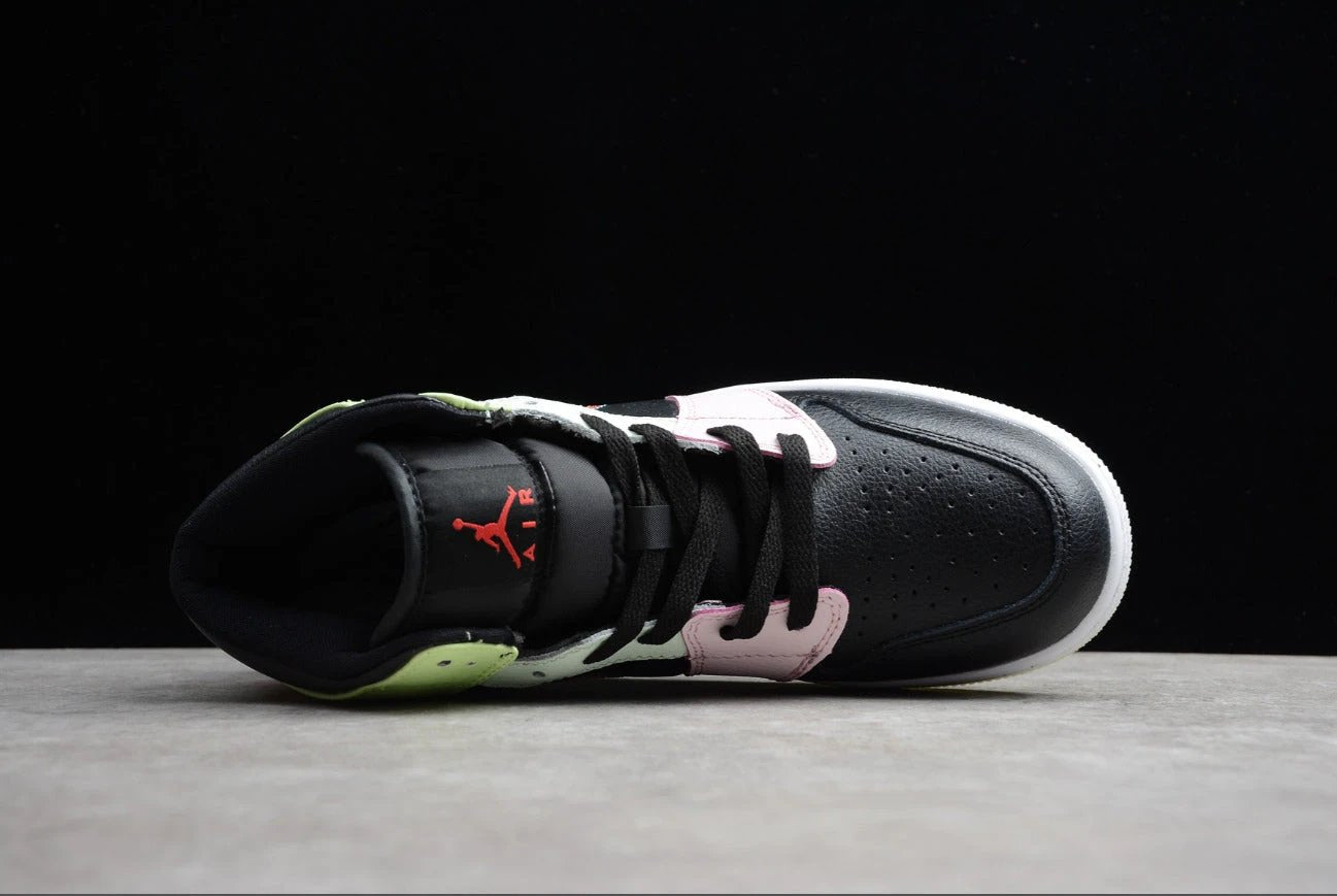 Air Jordan 1 Mid Black Pink Green by Air Jordan