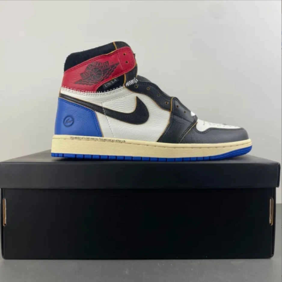 Fragment x Union LA x Air Jordan 1 High OG Varsity Red Shoes Sneakers by Air Jordan