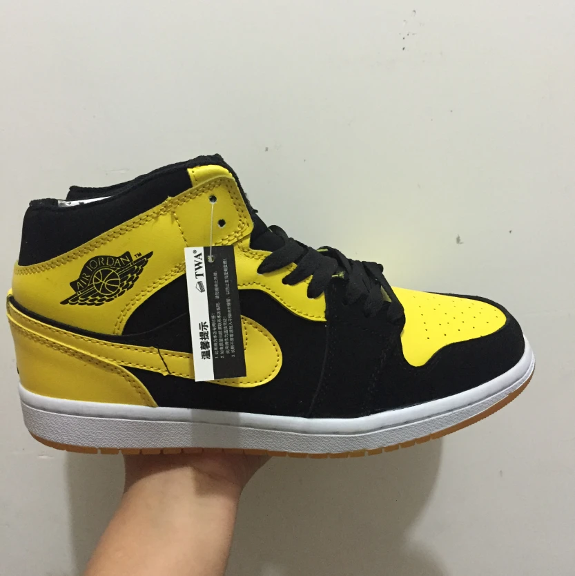 Air Jordan 1 Retro Mid OG Black Yellow by Air Jordan
