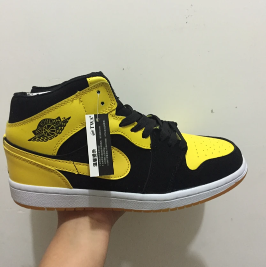 Air Jordan 1 Retro Mid OG Black Yellow by Air Jordan