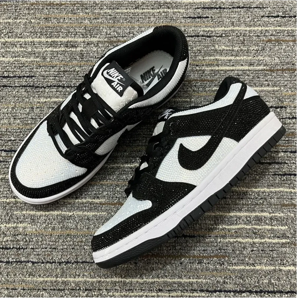 Air Jordan 1 Low Black White Crystal Shoes Sneakers by Air Jordan