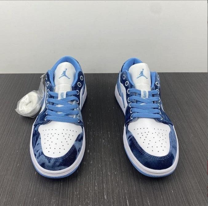 Air Jordan 1 Low Washed Denim Shoes Sneakers by Air Jordan