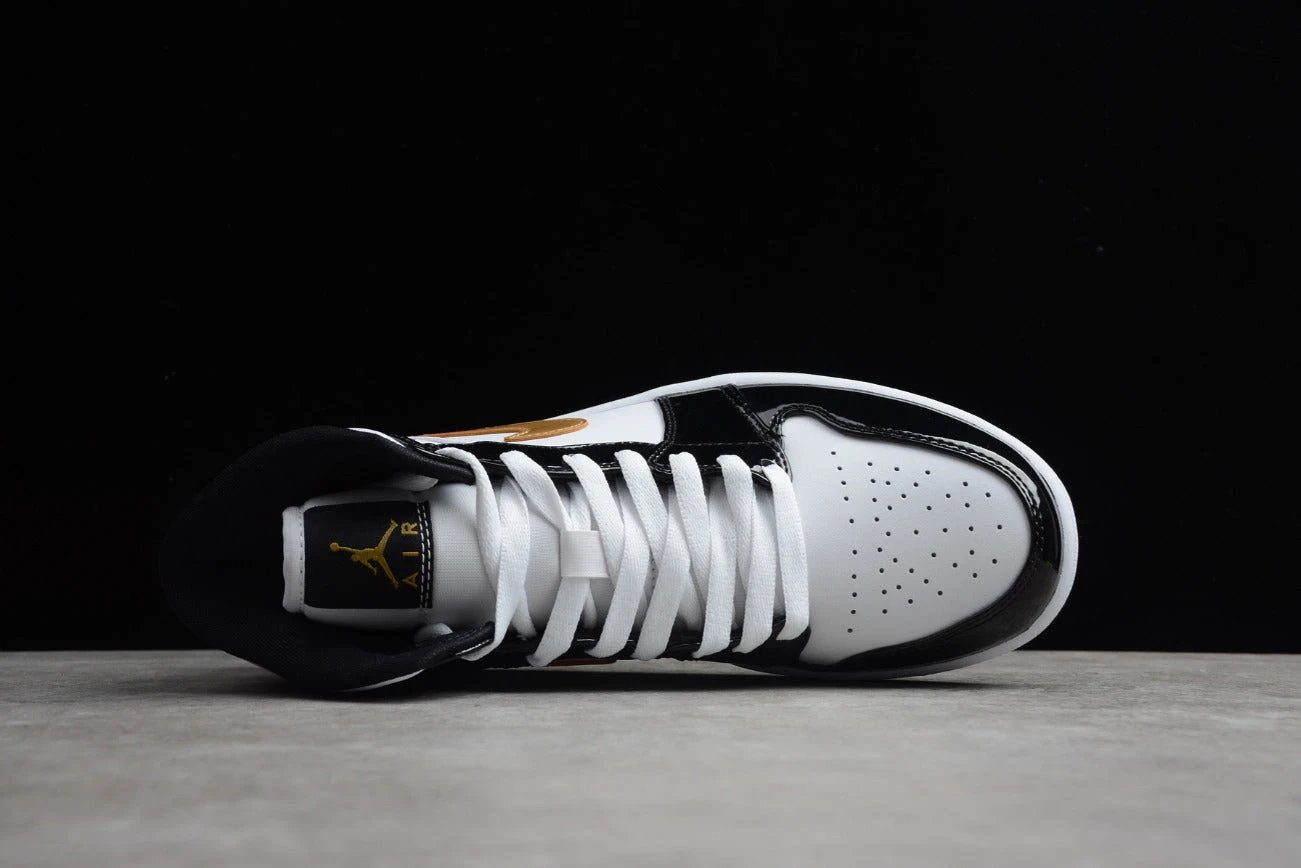 Air Jordan 1 Mid Black Gold Toe by Air Jordan