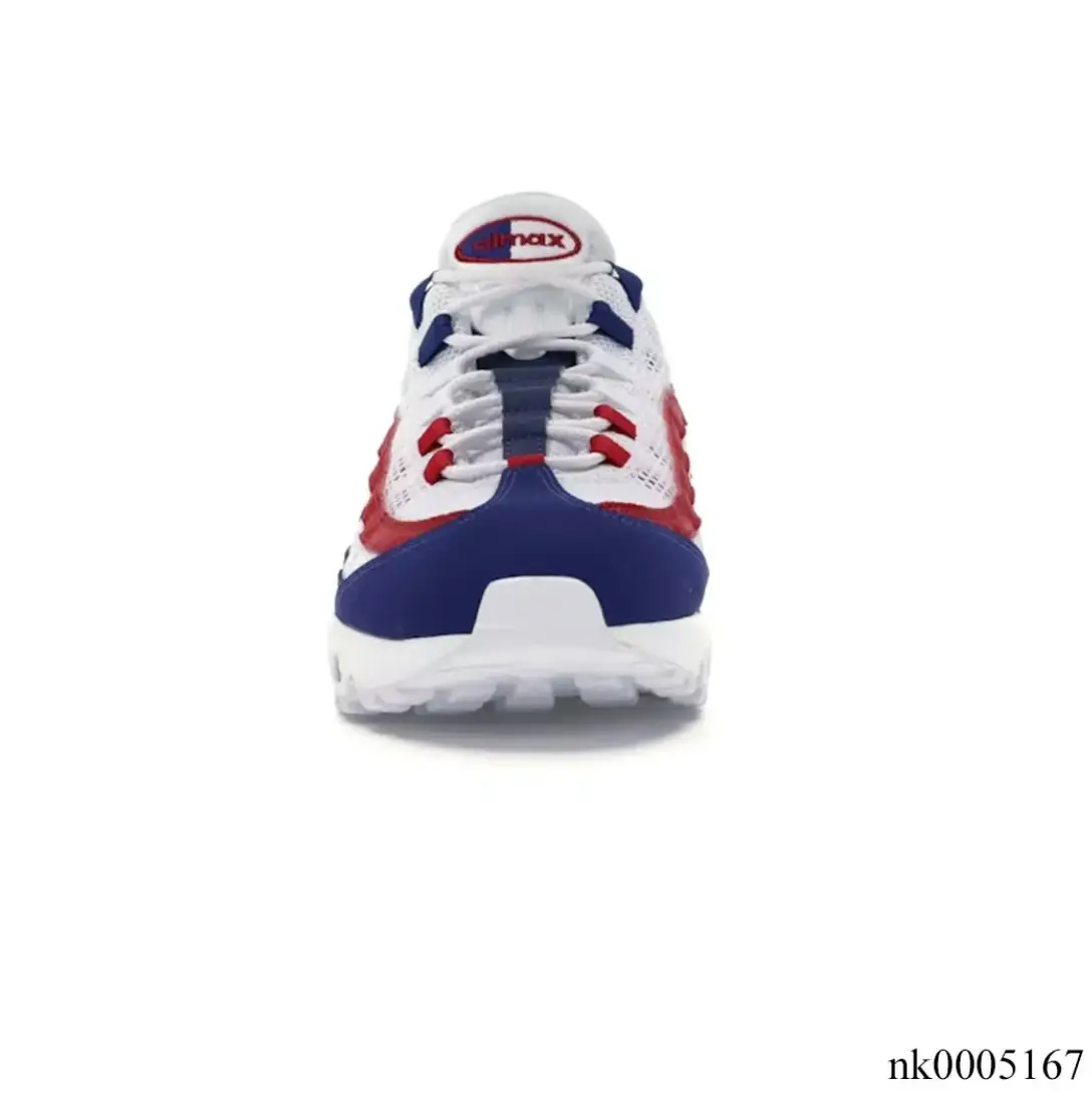 Air Max 95 White Deep Royal Blue Gym Red Shoes Sneakers by Air Jordan