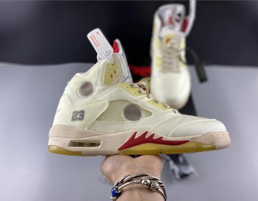 Air Jordan 5 Retro OW Sail Shoes Sneakers by Air Jordan