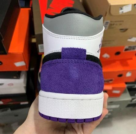 Air Jordan 1 Mid Black And White Purple by Air Jordan