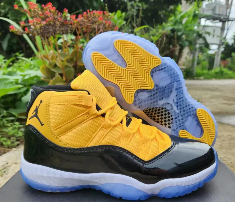 Air Jordan 11 Black Yellow Shoes Sneakers by Air Jordan