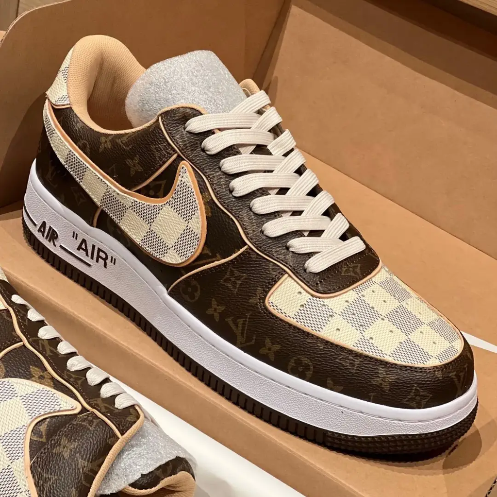 LV x Air Force 1 Low Brown Shoes Sneakers by Air Jordan