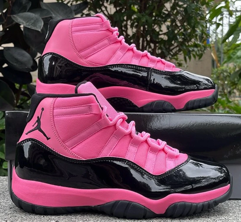 Air Jordan 11 Black Pink Shoes Sneakers by Air Jordan