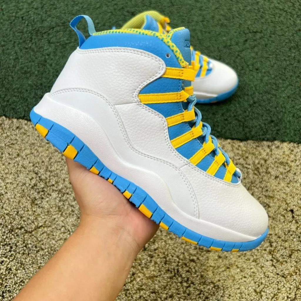 Air Jordan 10 Carolina Blue Yellow Shoes Sneakers by Air Jordan