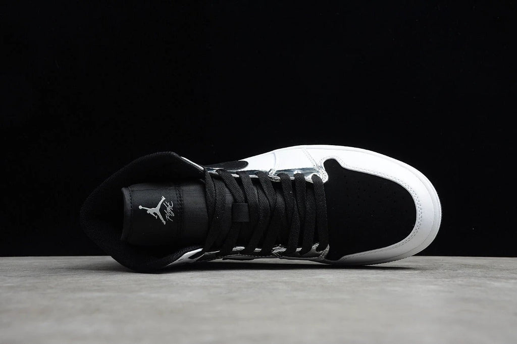 Air Jordan 1 Mid White Black Silver by Air Jordan