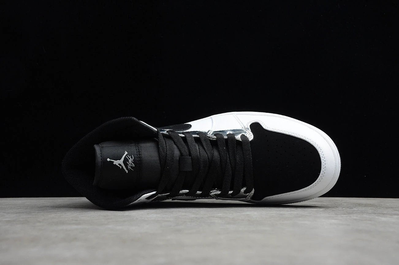 Air Jordan 1 Mid White Black Silver by Air Jordan