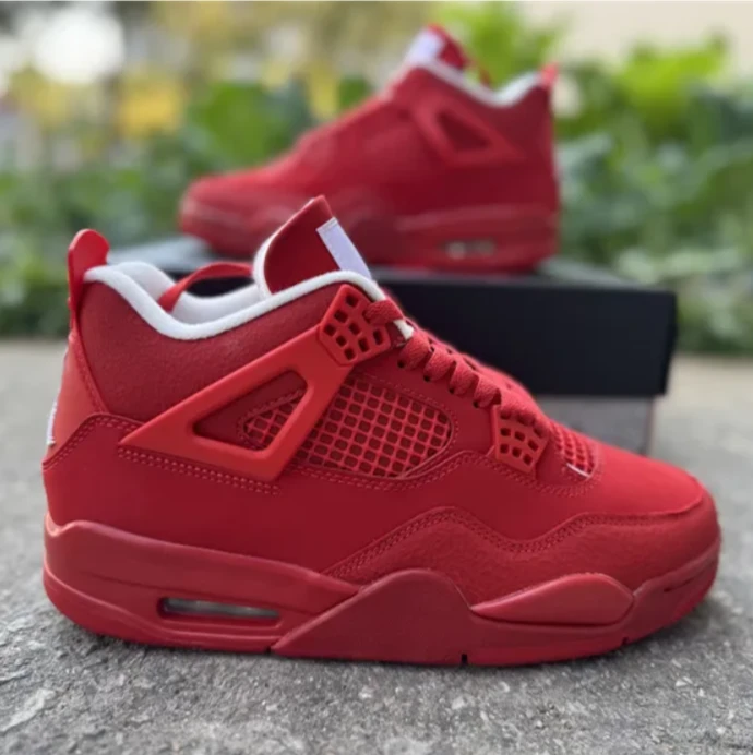 Air Jordan 4 Triple Red Shoes Sneakers by Air Jordan