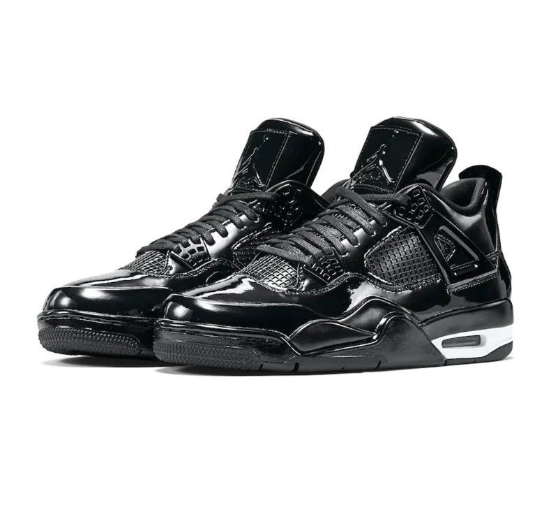 Air Jordan 4 Retro 11Lab4 Black Patent Leather Shoes Sneakers by Air Jordan