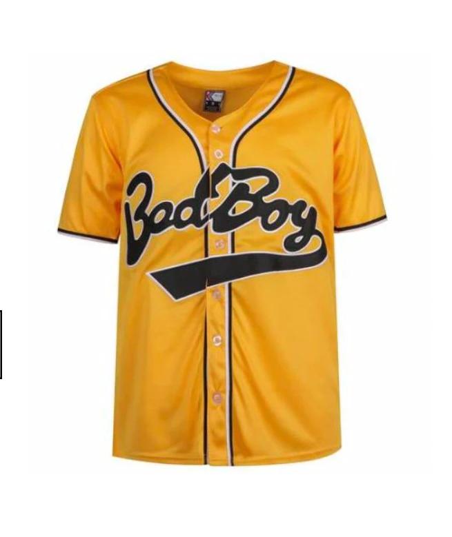 Notorious BIG Biggie Smalls Bad Boy Baseball Jersey Yellow by My Store