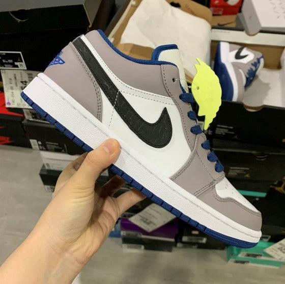 Air Jordan 1 Low Grey Blue Snake Print by Air Jordan