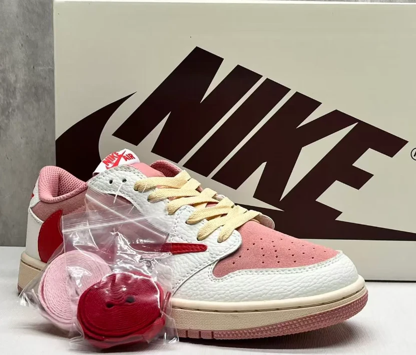 Travis Scott x AJ 1 Low OG Shy Pink Shoes Sneakers by Air Jordan